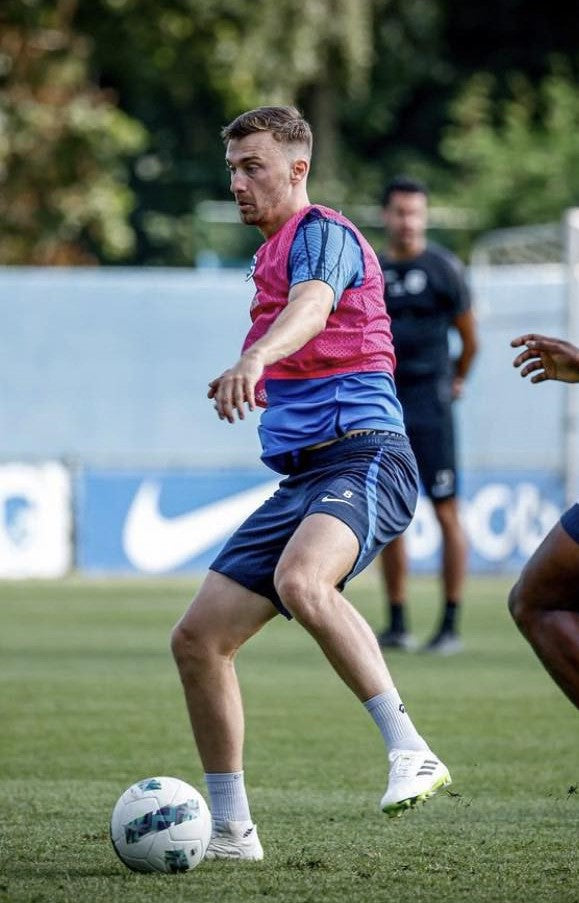  Bryan Heynen, captain of Football Club Genk, wearing football GRIP Socks white during training